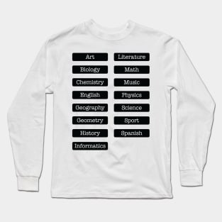 Subject Labels Long Sleeve T-Shirt